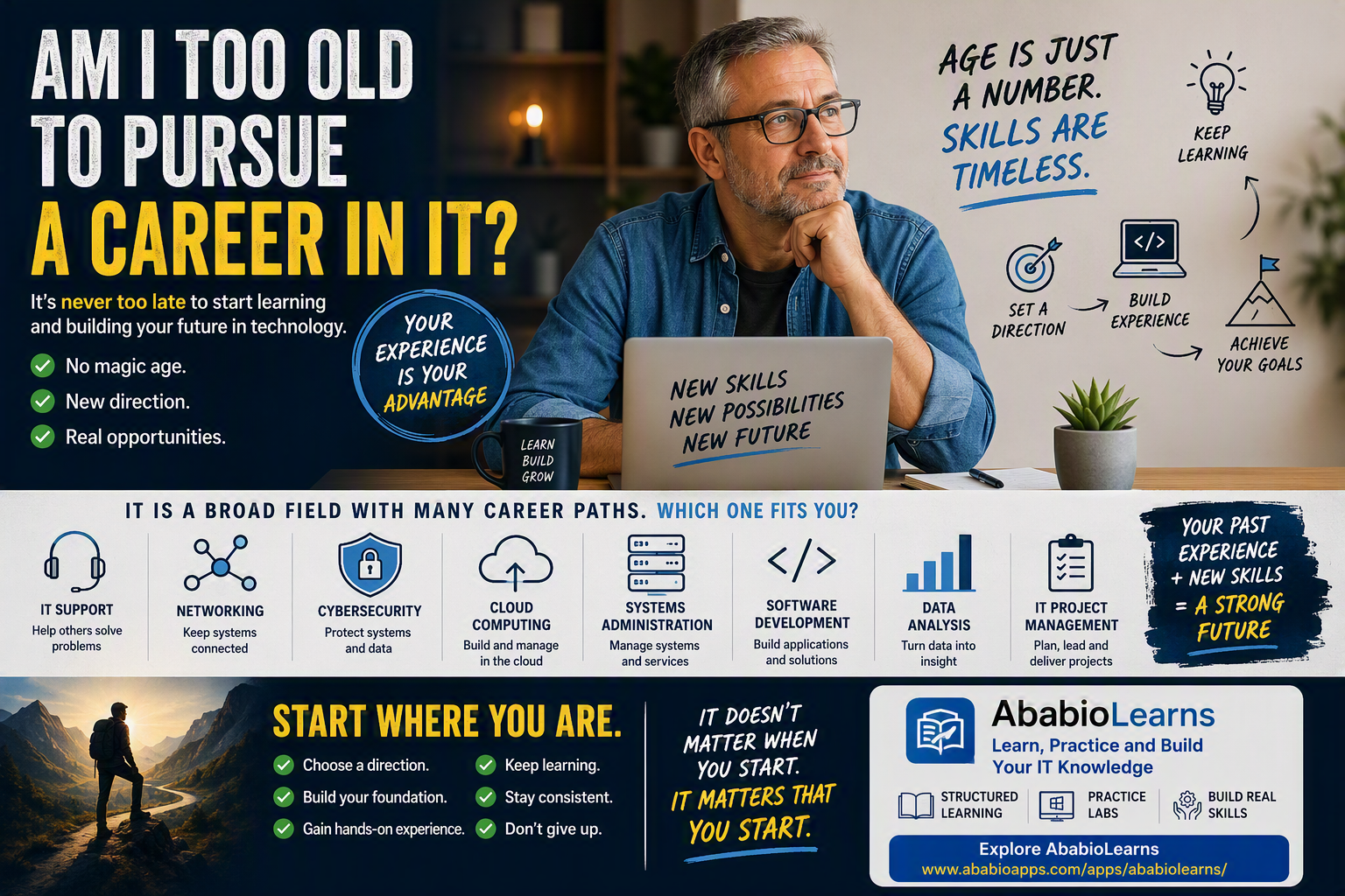 Career change guide for starting a career in information technology at any age